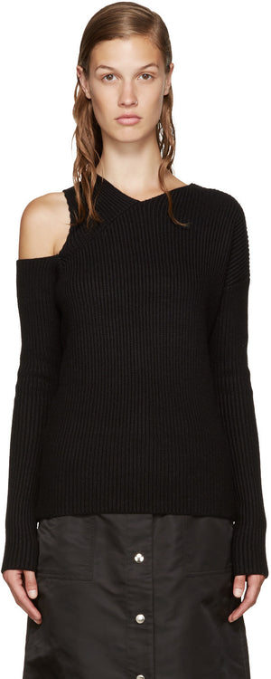 Black Asymmetric Sweater