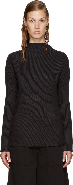 Black Asymmetric Turtleneck